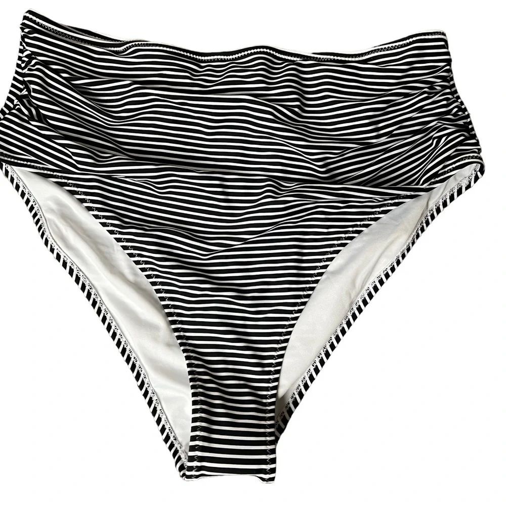 CUPSHE highrise stripped swim‎ bottom womens XL NWT
